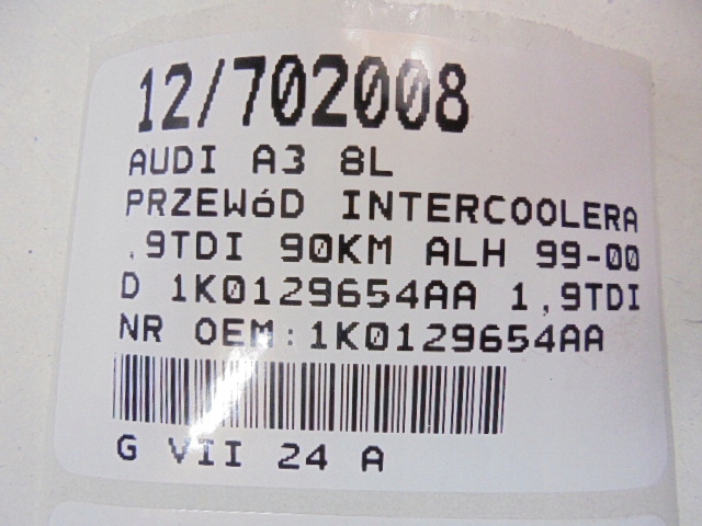 фото №10, Audi a3 8l шланг інтеркулер 1k0129654aa 1,9tdi 1j0129627d 1k0129684b