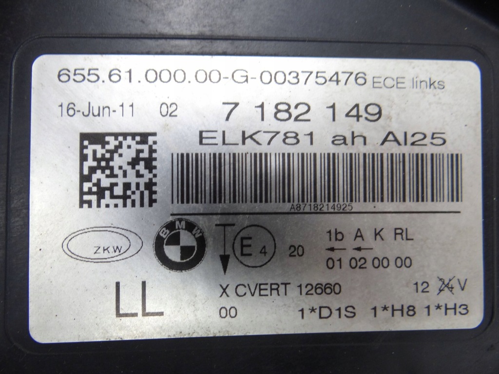 фото №12, Bmw 7 f01 f02 лампа ліва права dynamic ксенон 7182149 7182150