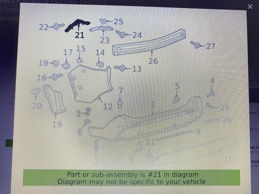 фото №11, Напрямна бампера задня лівий toyota rav-4 2018- 52156-42050 оригінал