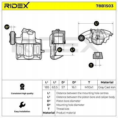 фото №2, Супорт гальмівний fiat scudo kastenwagen 220 ridex