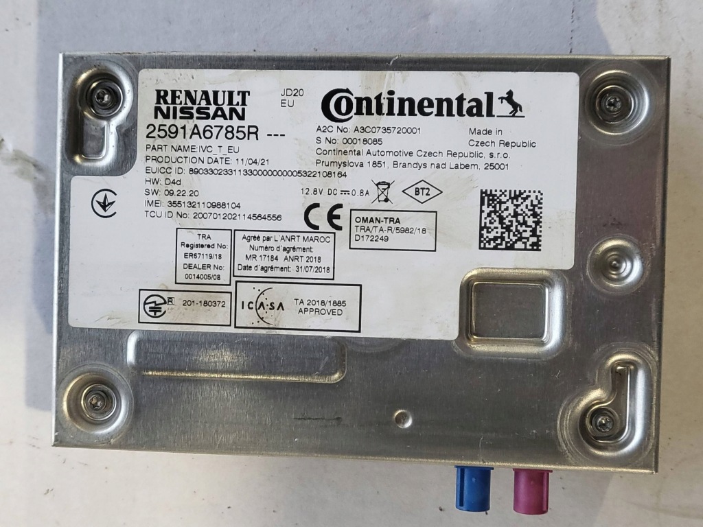 фото №1, Модуль bluetooth renault twingo iii 2591a6785r