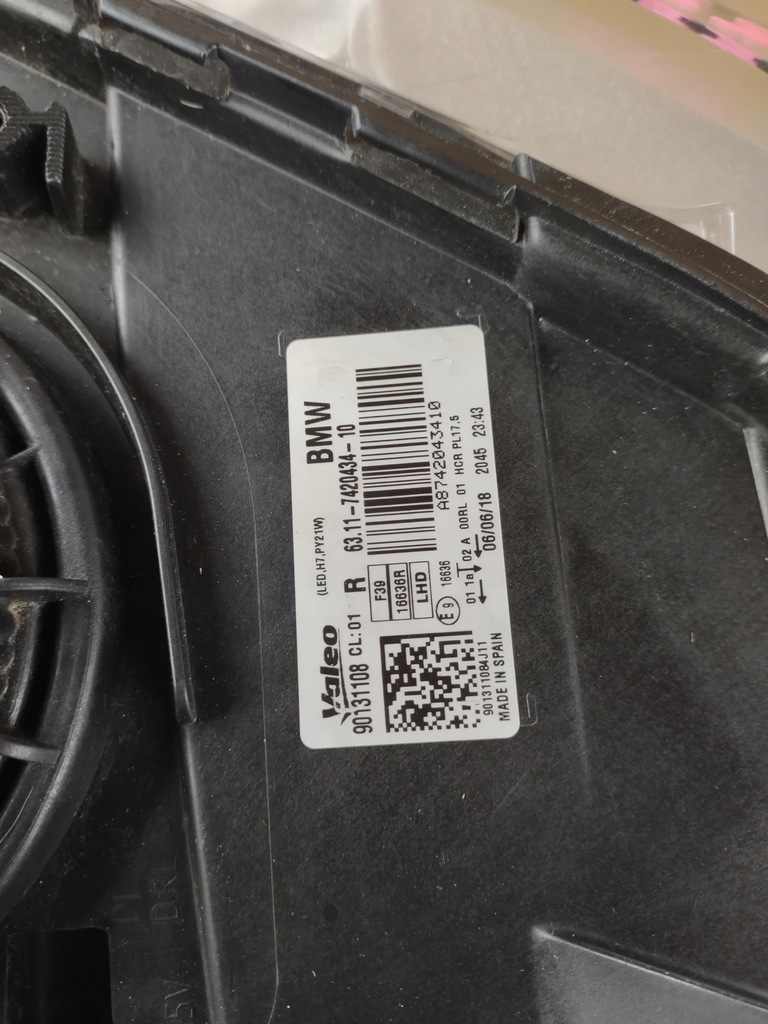 фото №10, Лампа права bmw x2 f39 звичайна h7+led оригінальний номер eu 7420434