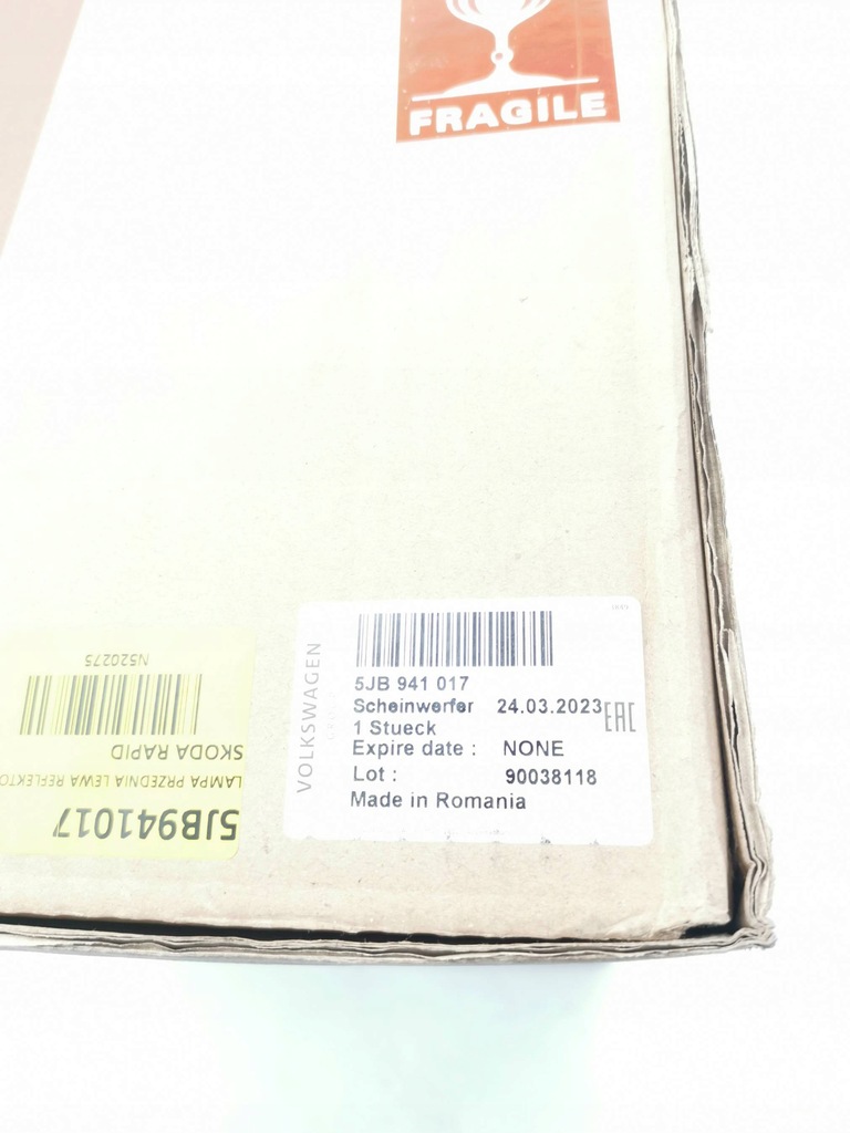 фото №2, Nowa org лампа передня ліва фара skoda rapid 5jb941017