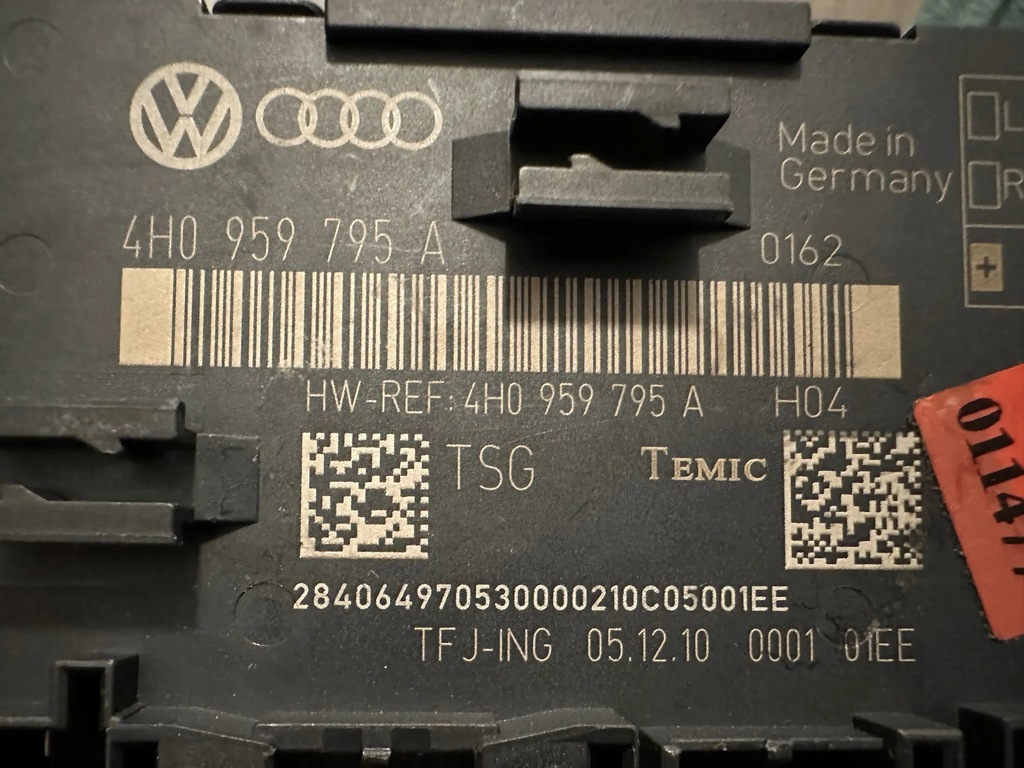 фото №5, 4h0959795a audi a8 s8 d4 4h 2010 модуль дверь