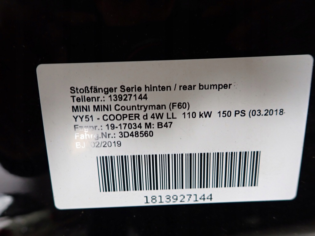 Mini countryman ii f60 16- бампер задняя задний Доставка