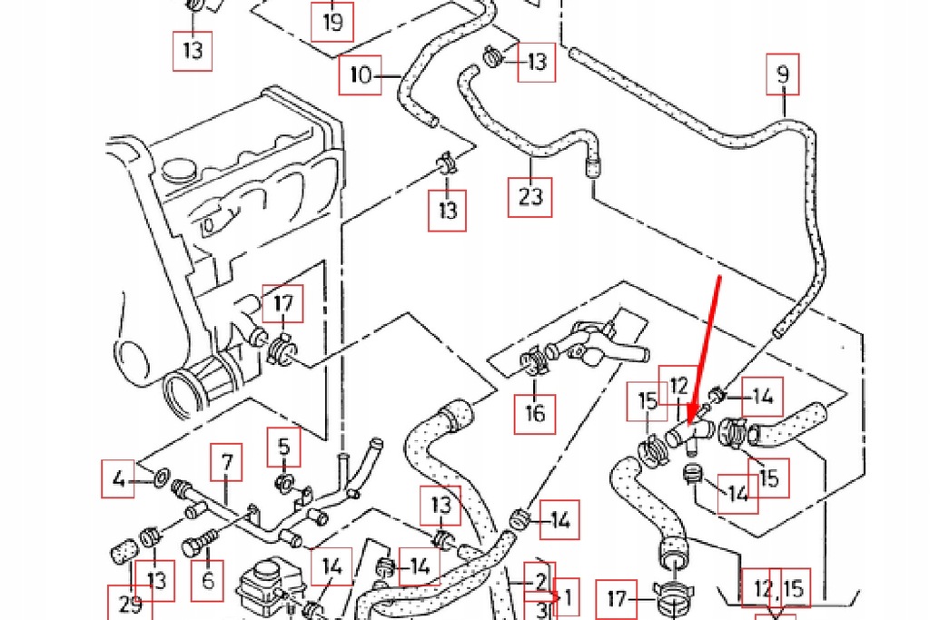 фото №9, Audi tt 8n фланец системы охлаждение 1j0121087e 1.8 бензин 110 kw