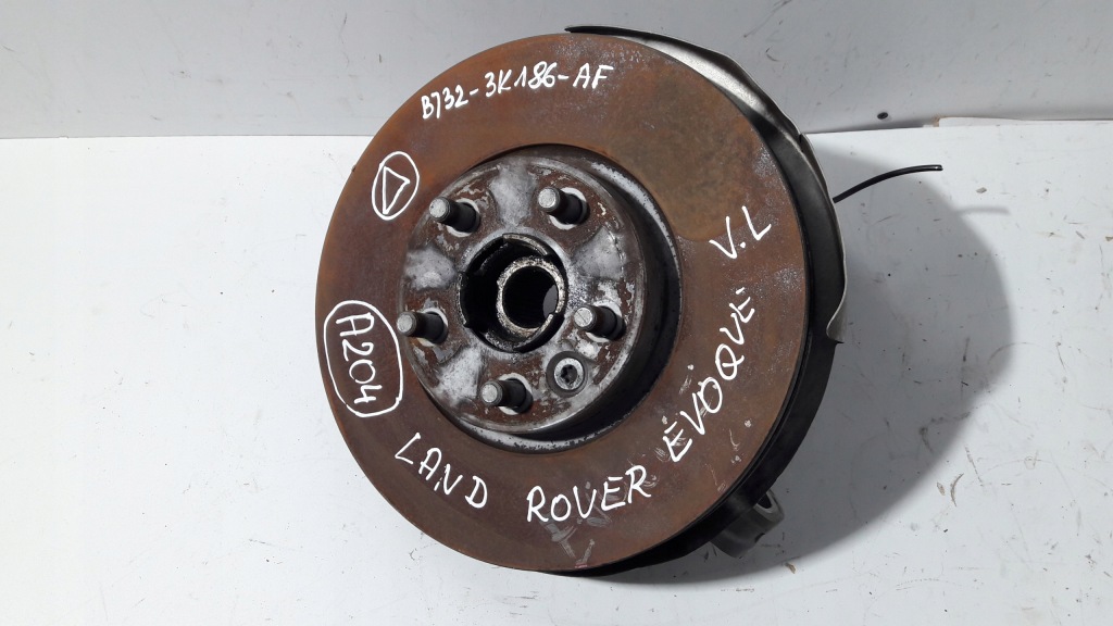 фото №1, Land rover evoque поворотный кулак левый перед ступица bj32-3k186-af