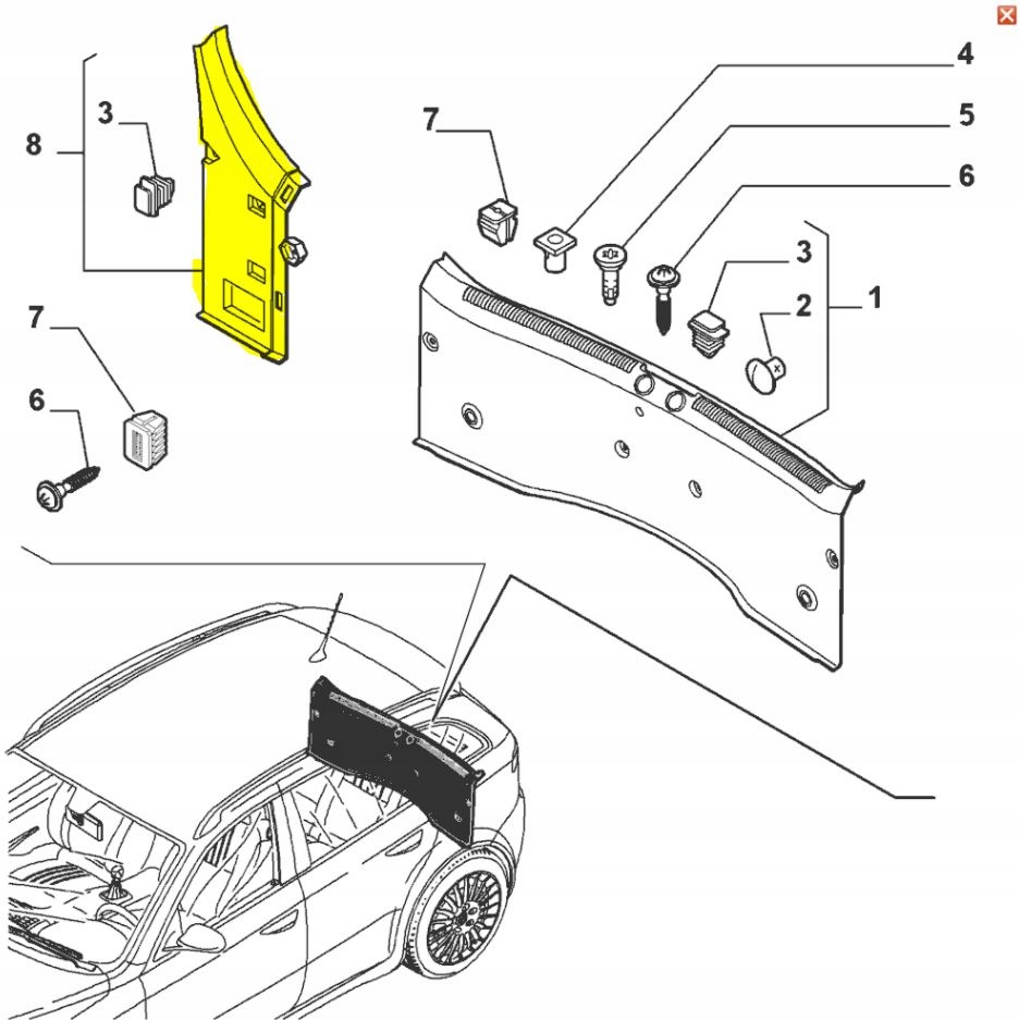 фото №1, Накладка порог багажника правая alfa romeo 159 sw
