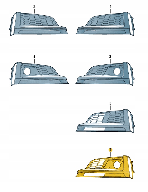 Купити Решітка заглушка бампер перед ліва audi a5 b9 aso