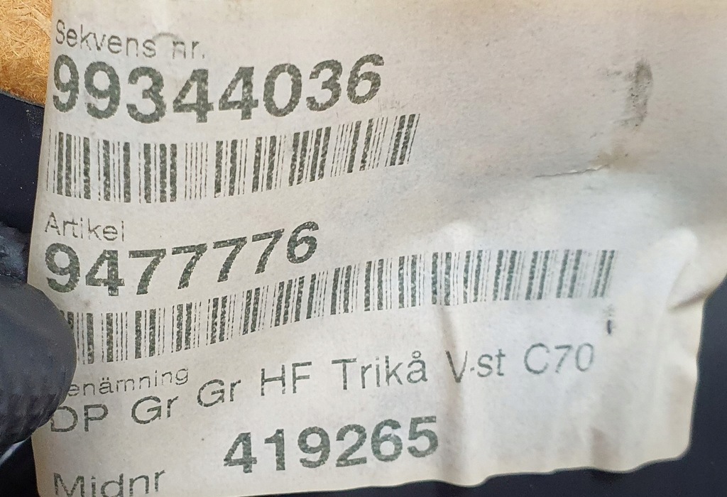 фото №10, Оббивка обшивка двері правий перед volvo c70 euro