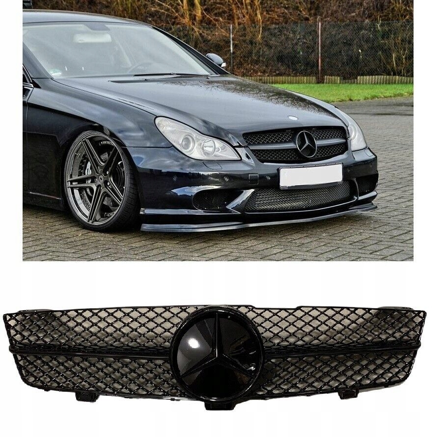 фото №10, Решітка радіатора решітка радіатора mercedes cls w219 c219 lift lifting amg чорний czarna зірка