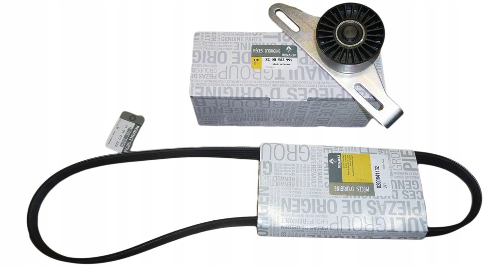 фото №1, Набор ремень клиновой renault kangoo i sandero 1.4 1.6 7701477522 оригинал