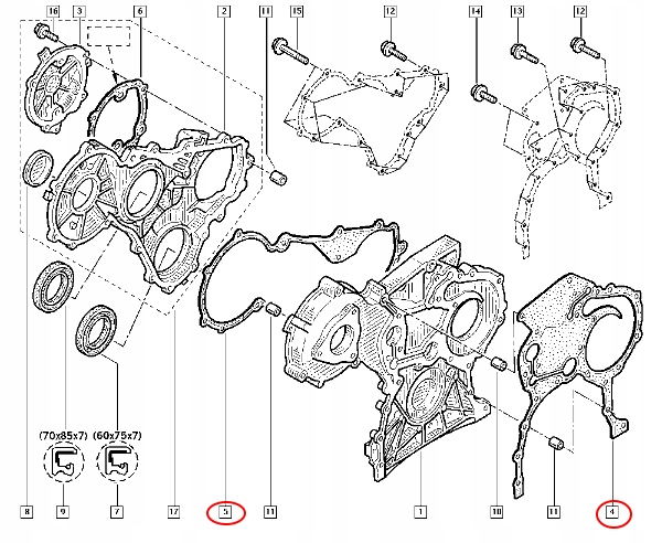 фото №6, Прокладка розподільного валу 2.2 2.5 dci master ii kpl oryg