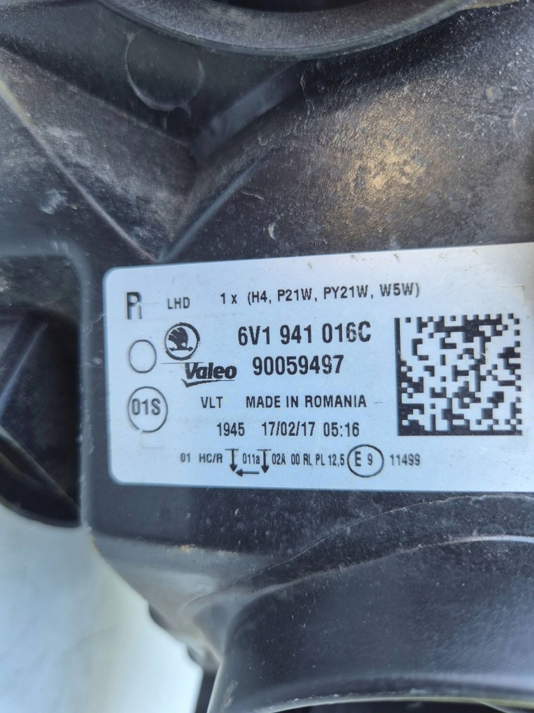 фото №8, Skoda fabia 3 iii 14- лампа правая передняя перед 6v1941016c