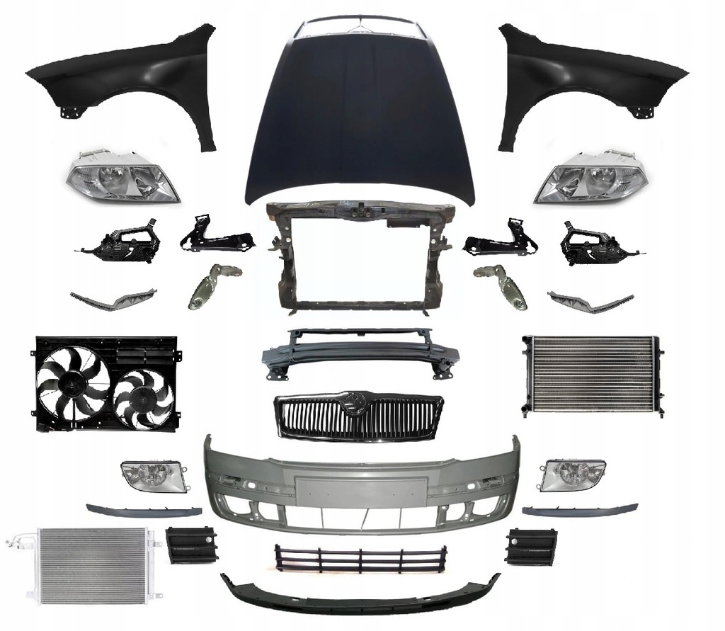 фото №1, Octavia 04-08 перед капот бампер лампа крила