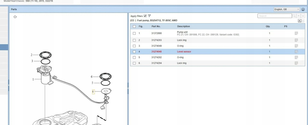 фото №6, Volvo s60 2015 датчики уровня топлива