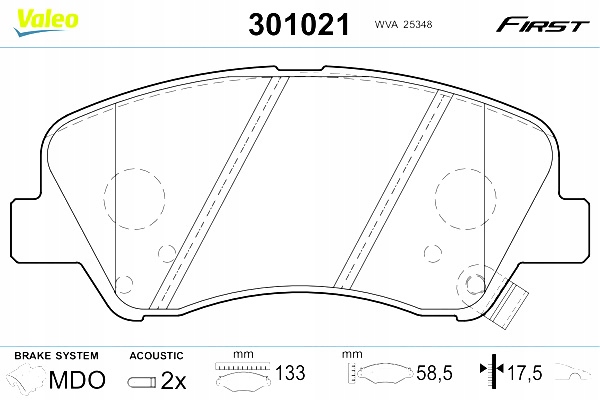 фото №2, Valeo гальмівні колодки гальмівні kia rio iii 11- перед
