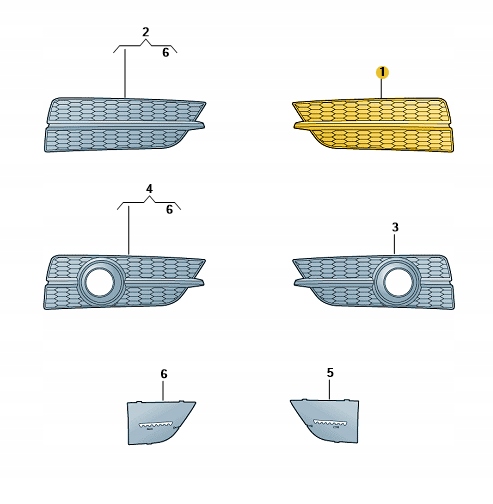 фото №1, Решётка решётка радиатора бампера перед левая audi a7 c7 aso