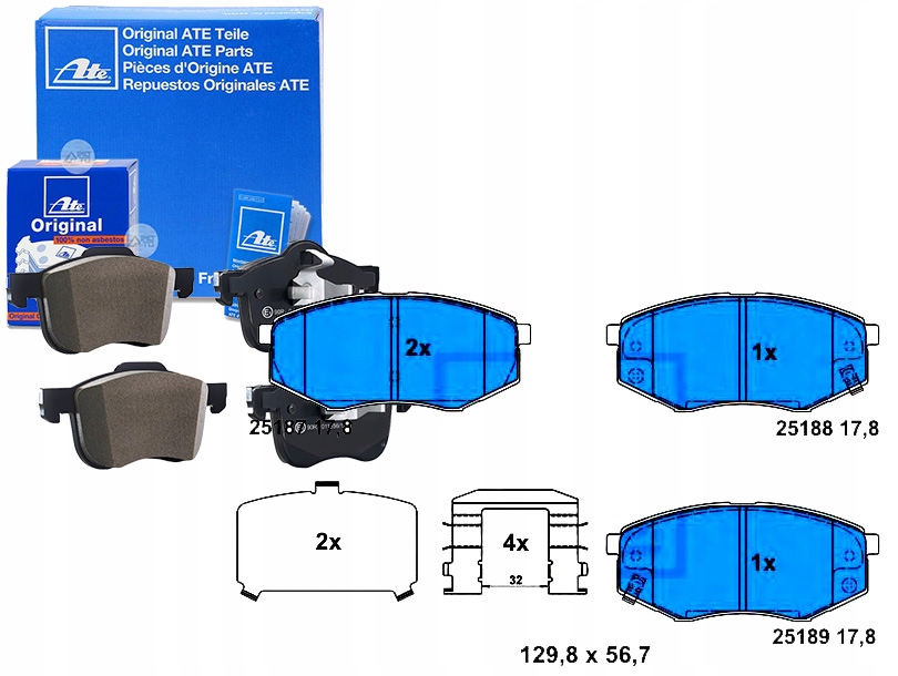 фото №1, Ate 13.0460-5641.2 набор тормозных колодок тормозных, тормоза дисковые