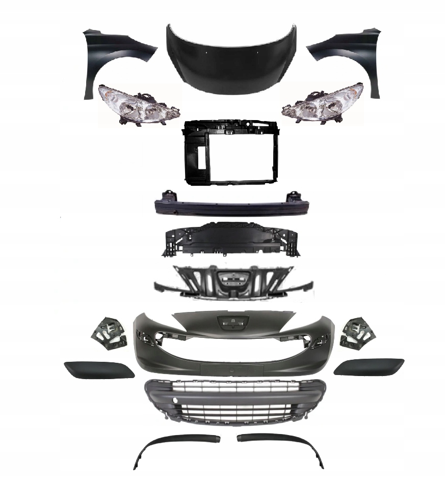 фото №1, Peugeot 207 w 2006-2009 kompletny перед pas капот