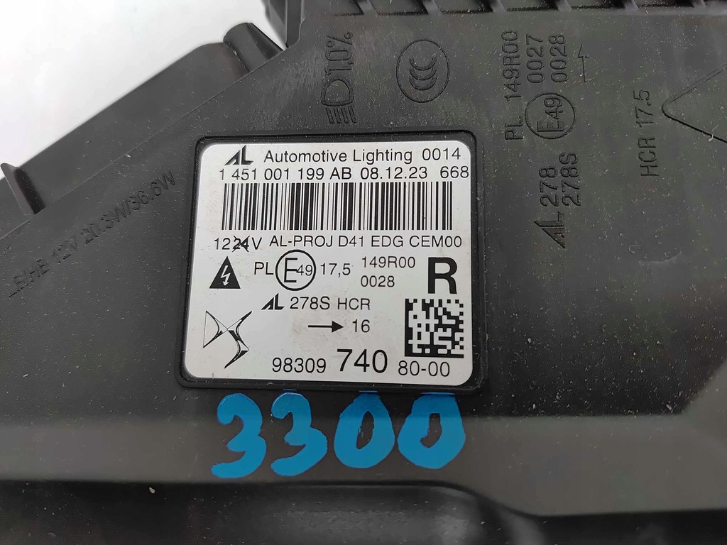 фото №14, Citroen ds4 ii crossback лампа правая перед передняя full led nowa оригинальный номер 3300