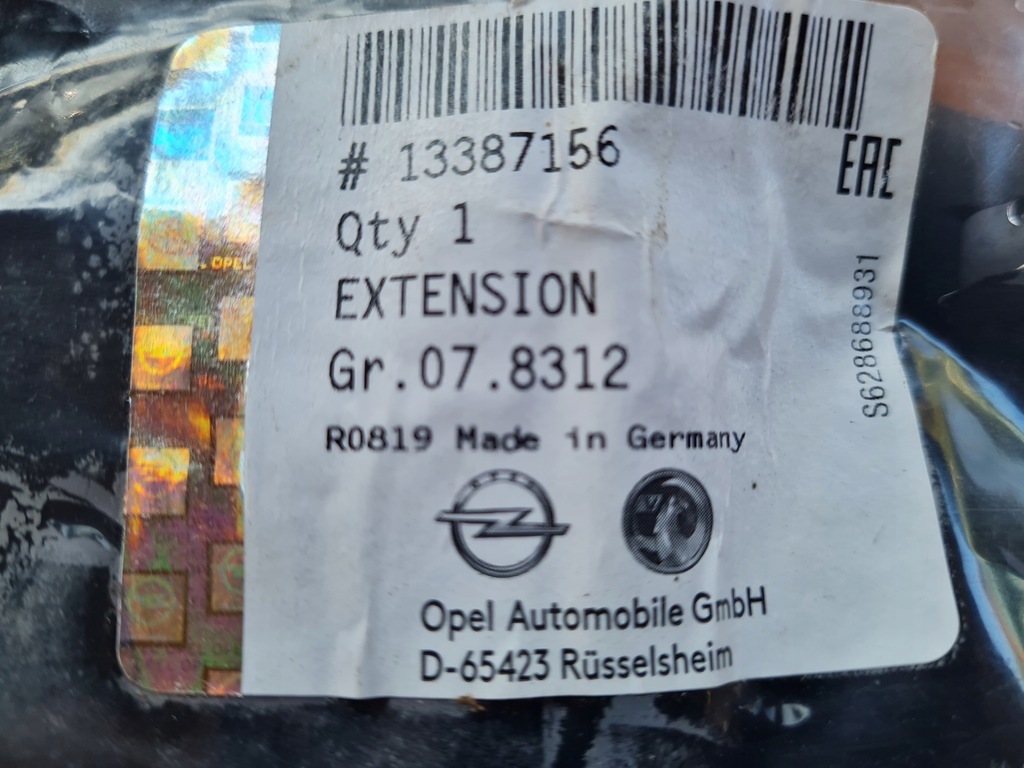 фото №7, Opel astra j спойлер бампер правый перед 13387156