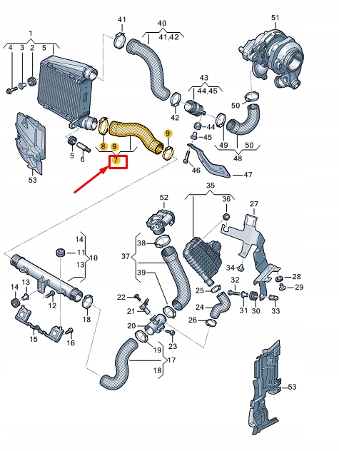фото №1, Audi a8 d5 інтеркулер тиск шланг 4n0145708n