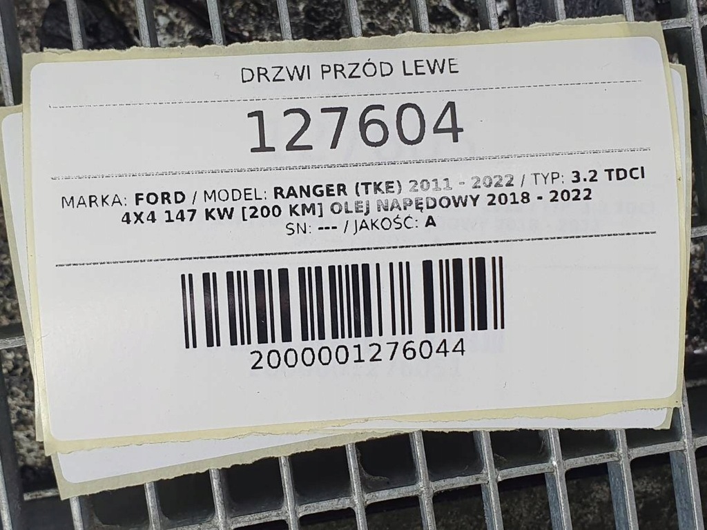 фото №12, Двері перед передні ліва повний ford ranger iv v 6dyewwa