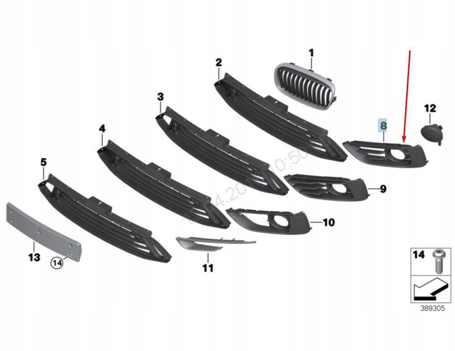 Купити Решітка фара протитуманного bmw f45 f46 oem 51117328682
