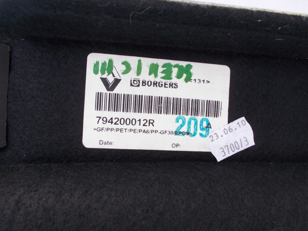 фото №10, Полка багажника задняя задняя renault scenic iii 794200012r 2010r