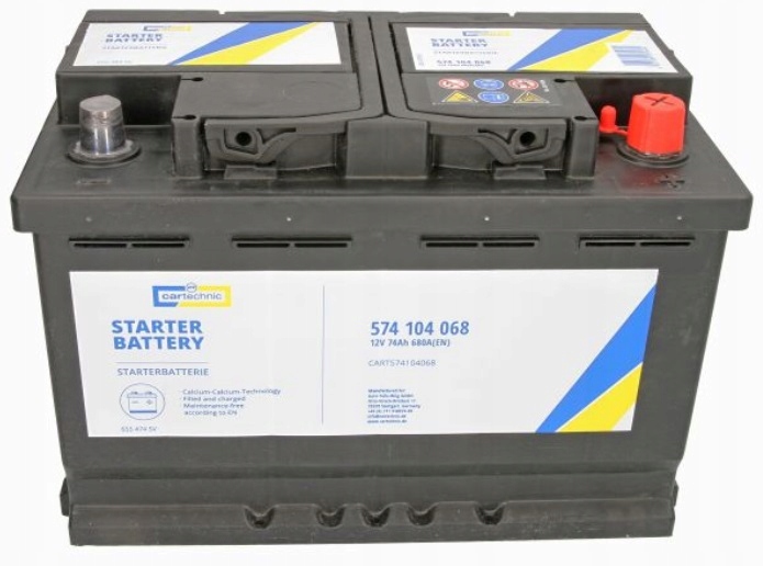 фото №1, Аккумулятор cartechnic 74ah 680a p+ niemcy