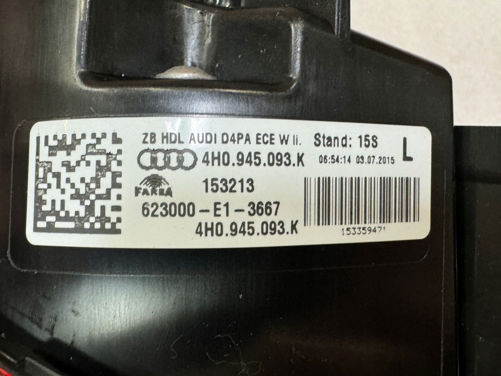 Audi a8 4h рестайлінг  2017 фари задній full led комплект 4h0945095k 4h0945096k 32 km Київ