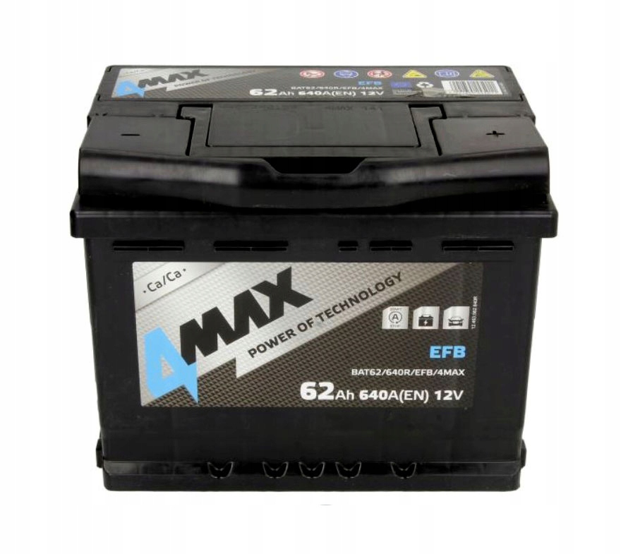 фото №1, Акумулятор 4max efb 12v 62ah 640a p+