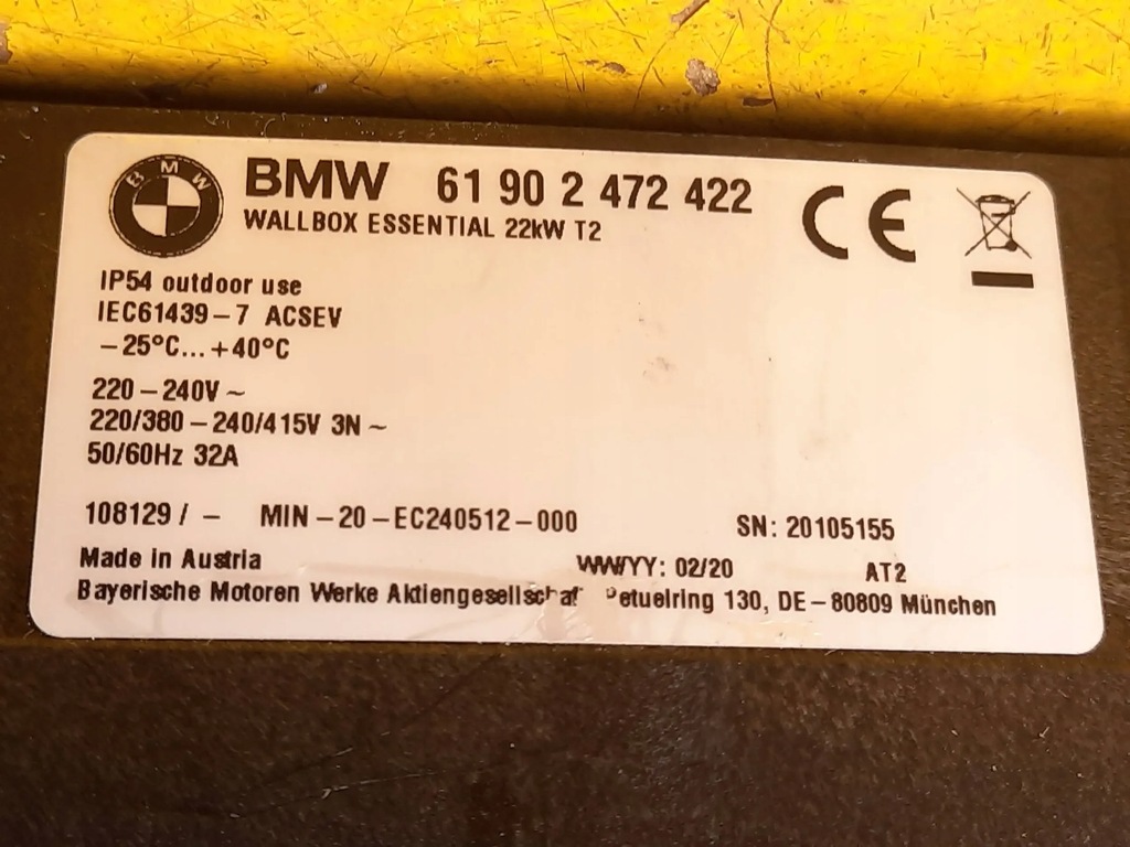 фото №13, Зарядное устройство mini f60 bmw i3 i8 g20 g30 f15 i4 ix ix3 настенная зарядная станция 22kw