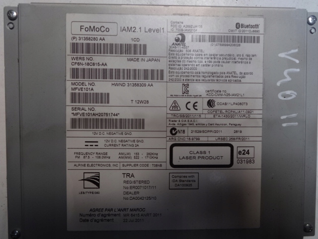 фото №2, Volvo v40 ii 12r- радіо cd радіопрогравач