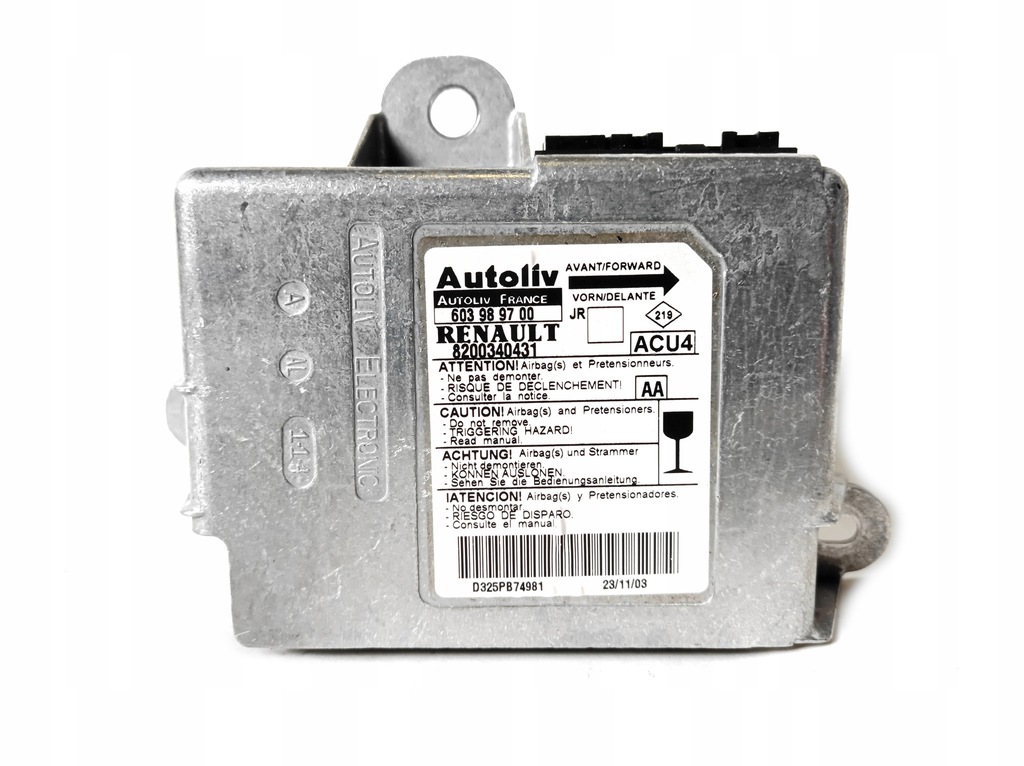 фото №1, Модуль датчик подушка безопасности renault scenic ii 603989700