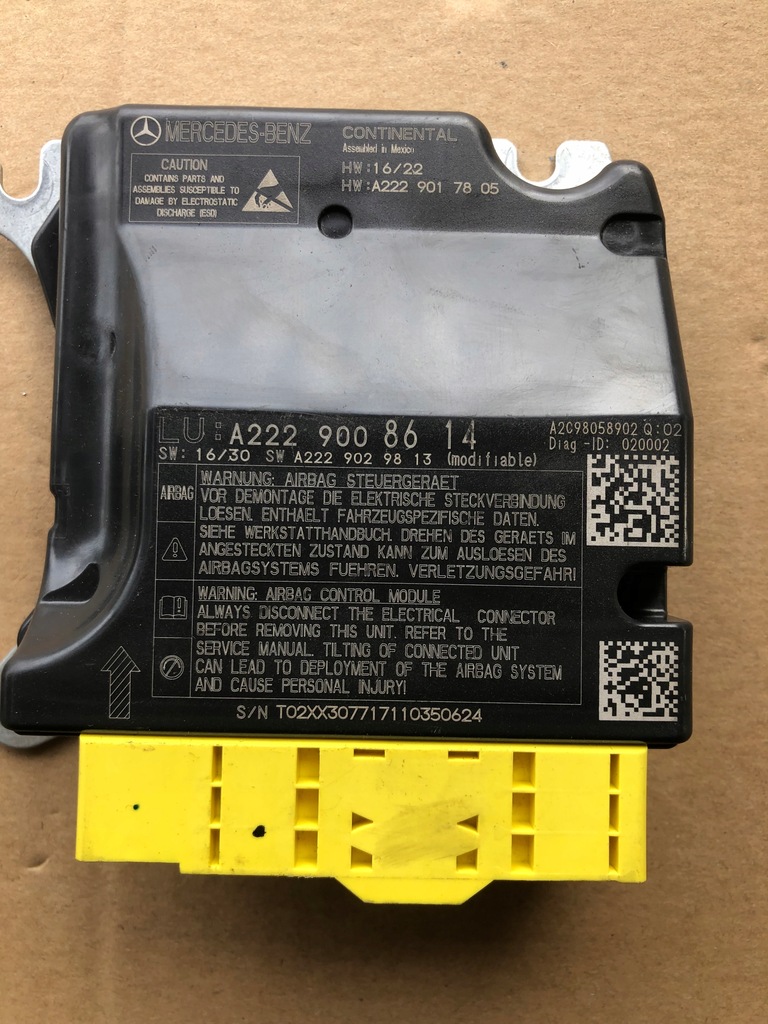 фото №1, Mercedes датчик бортовой компьютер подушка безопасности модуль