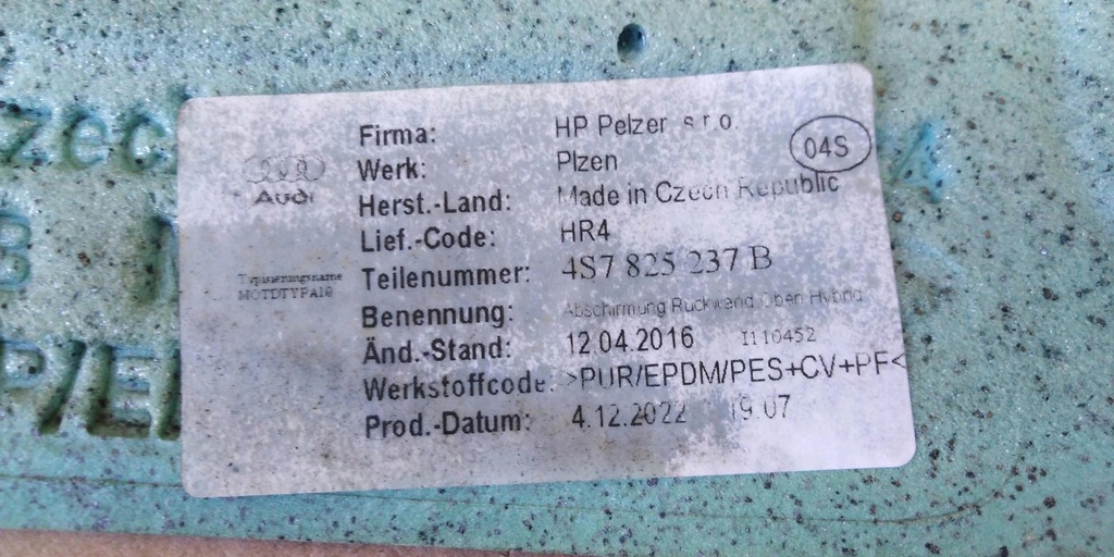 фото №4, Audi r8 4s шумоизоляция мат стенки 4s7825237b