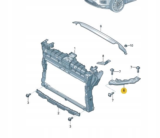 фото №4, Кронштейн верхний поперечина передний vw t-roc