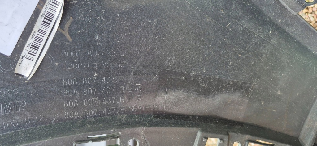 Бампер передній перед audi q5 sq5 2 80a рестайлінг  80a807437p Зі Шроту