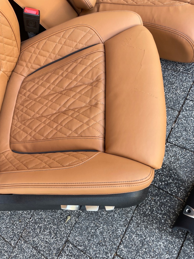 фото №14, Bmw g12 сидіння заднє сидіння оббивка nappa sanddle cognac монітори масаж full