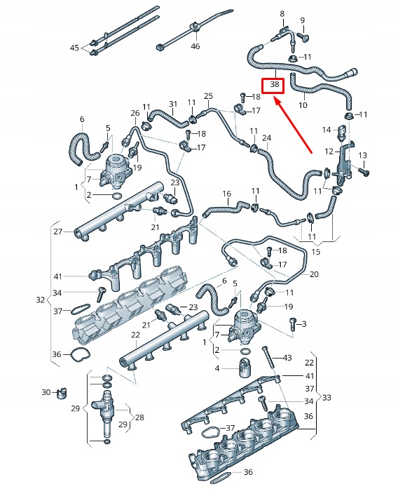 фото №1, New audi r8 4s fuel line 07l201215d