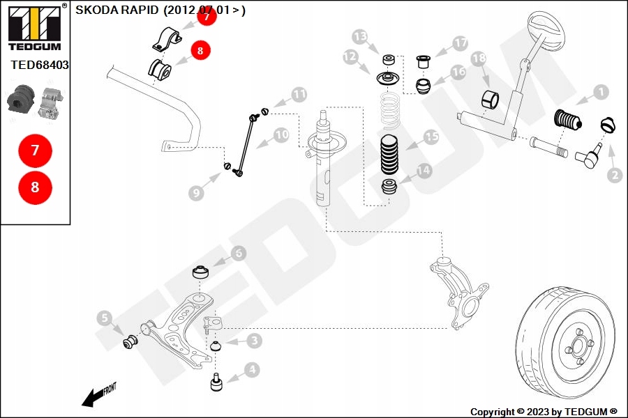 фото №10, Резинки стабилизатора tedgum ted68403
