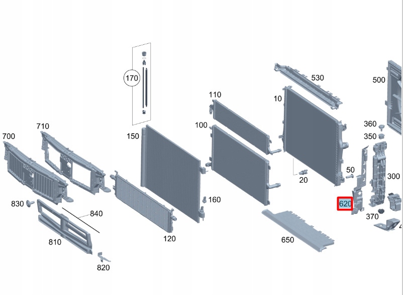 фото №7, Mercedes-benz c w206 left радіатор air повітропровід a2065050500 original