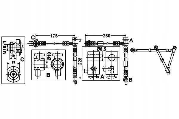 фото №1, Ate шланг тормозной elast. nissan primera 1.6-2.