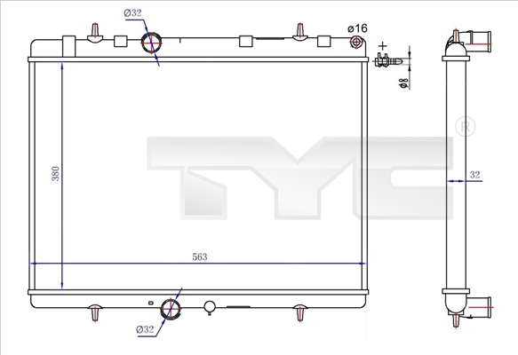 Купити Радіатор pg 3x7 2000-2009 1.6hdi, 2.0hdi m/t радіатор also fit 726-0020-