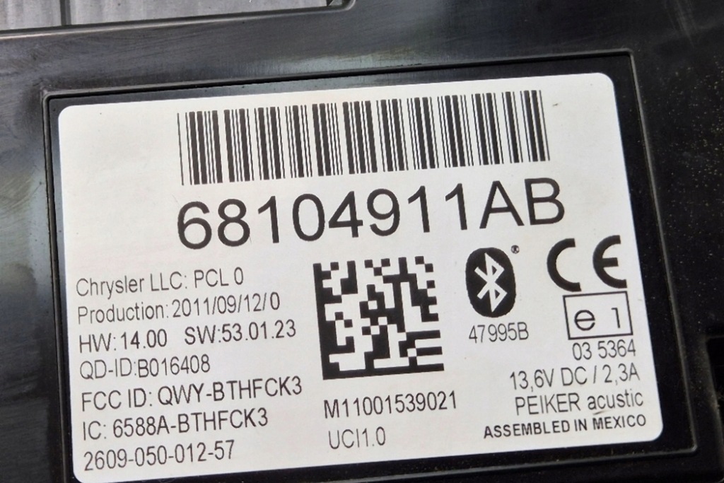 Модуль Bluetooth JEEP COMPASS (MK49) 68104911AB 2.1L дизель 2012 року